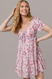 Francesca’s Tamera Floral Eyelet Mini Dress 