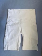 Fabletics White High Waisted Biker Shorts