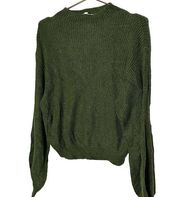 BB Dakota x Steve Madden Sochi Mossy Green Balloon Sleeve Sweater Size L