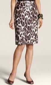 CHICO'S TRAVELERS COLLECTION LEOPARD Animal Print PENCIL SKIRT Sz S Small 4