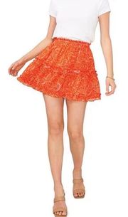 Tiered Paisley Print A-Line Tiered Coordinating Mini Skirt XS