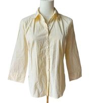 Eddie Bauer Fitted Cotton Yellow and White Gingham button down size small