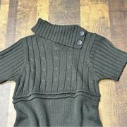 Ellen Parker Grey Cable Knit Short Sleeve Sweater Dress
