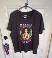 Diana  Apparel Women's - Diana Ross Graphic Short Sleeve TShirt XL Black