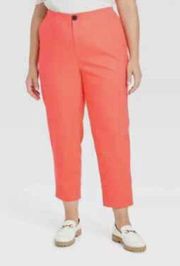 Ava & Viv Women's Plus Size, orange High Rise Tapered Ankle Pants Size 26W