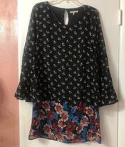 Floral bell sleeve dress