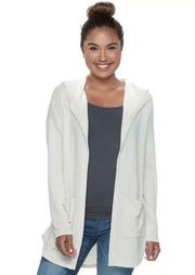 Open Front Flyway White Cardigan L