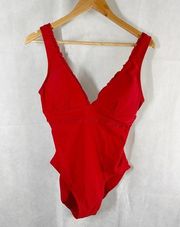 Tommy Hilfiger Red  Ruffled One- Piece Swimsuit Size 10