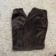 Velour Brown Joggers Size Large