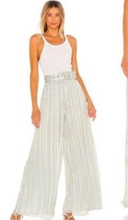 Lovers & Friends Sea Breeze Pleated Wide Leg Pants Mint Green Medium 32" Inseam