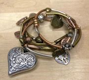 Stella & Dot Copper & Silver Metallic Bracelet Set