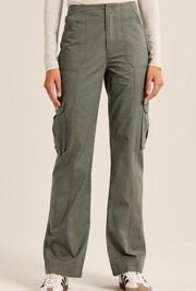 Abercrombie Relaxed High Rise Cargo Pants Olive 6S