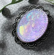 Vintage Iridescent Cameo Brooch~ Affix To Anything 