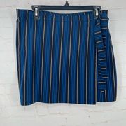 Burberry London womens Blue striped wrap swim skirt M