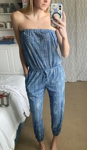 Strapless Blue Jumpsuit