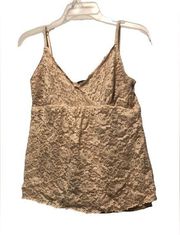 Y2K New York & Company Cream Floral Lace Tank Top Size Medium