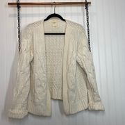 Harper Heritage Women Ivory Polyester Open Cardigan Sweater Size M