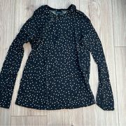 Who What Wear Black & Tan Polka Dot Long Sleeve