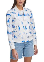 Levi's Bomber Jacket Melanie in Tie Dye Blue & White size Small NWT