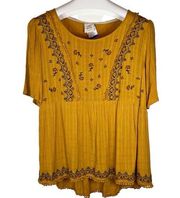 Knox Rose Women’s Poet Embroidered Boho Baby Doll Tunic Size XXL Hippie Peasant