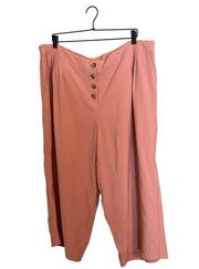 LOFT Plus Pink High Waist Crop Pants