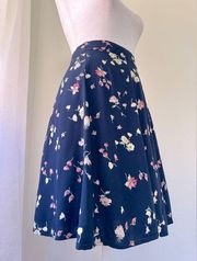 Vintage Y2K Byer California Petite Navy Blue Floral Skirt