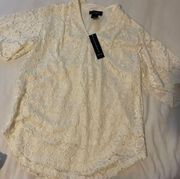 NWT Investments Lace Blouse Career Small Petite