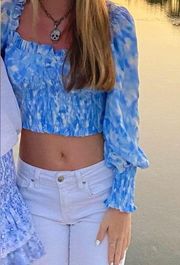 Blue and White Top