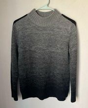 Athleta Sunset Merino Wool Grey Ombre Sweater Mock Turtleneck Size XS