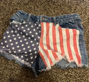 American Flag Jean Shorts