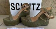 SCHUTZ S-EDUARDA ACAMURCADOS/COLORIDOS NOBUCK ASPENGREEN SZ 10B