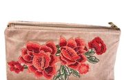 URBAN Expressions Natural Tallulah Floral Embroidered Velvet Purse with Roses