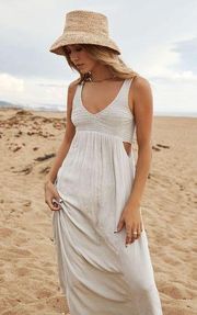 Anthropologie Saltwater Luxe Lilian Sage Tank Maxi Dress Sz Small  Flowy Beachy