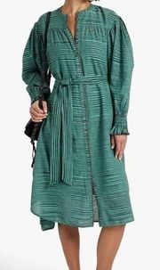 Ulla Johnson Fiora Striped Cotton-Voile Midi Dress