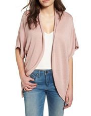 LEITH light pink open-front short-sleeve cardigan size S