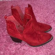 "Issla" Red Ankle Bootie