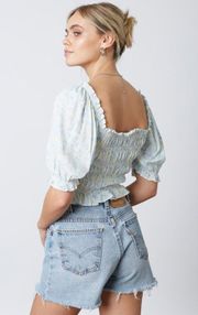 Cropped Smocked Blouse