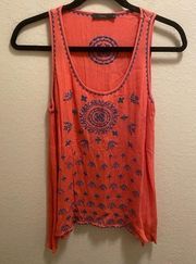 THML Bauer Coral Embroidered Tank Top