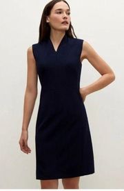 MM Lafleur Aditi Navy Blue V-Neck Dress Size 16 VGUC