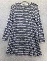 Lou & Grey Women's Pullover Sweater Dress Striped Long Sleeve XS Marled