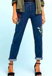 Anthropologie Pilcro The Letterpress Sequin Embellished Slim Boyfriend Jeans 28