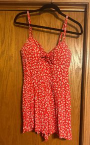 Floral Red Romper