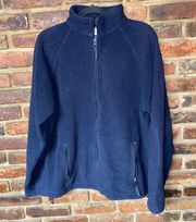 Old Navy Navy Blue Fleece Full Zip Jacket Women's Size Large