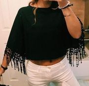 Black Fringe Shirt