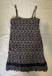 Marc By Marc Jacobs Size 12 Dress Sundress Cotton Eyelet Normandy Navy Blue