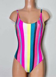 NEW. HURLEY stripe one piece swimsuit. Size small. Retails $50