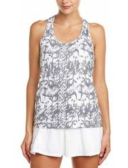 Lole Fancy Gray and White Racerback Tank Top.