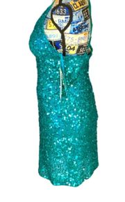 Scala teal sequin dress size 8