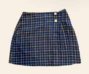 NWT  Blue Plaid Mini Skirt Size 6