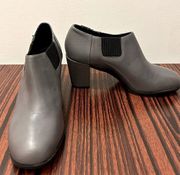 NWOT Cow Silk Leather Ankle Boots in Gray